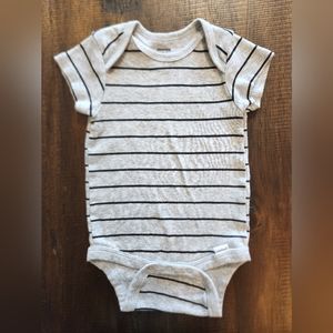 Grey and Black Striped 12 Month Onesie